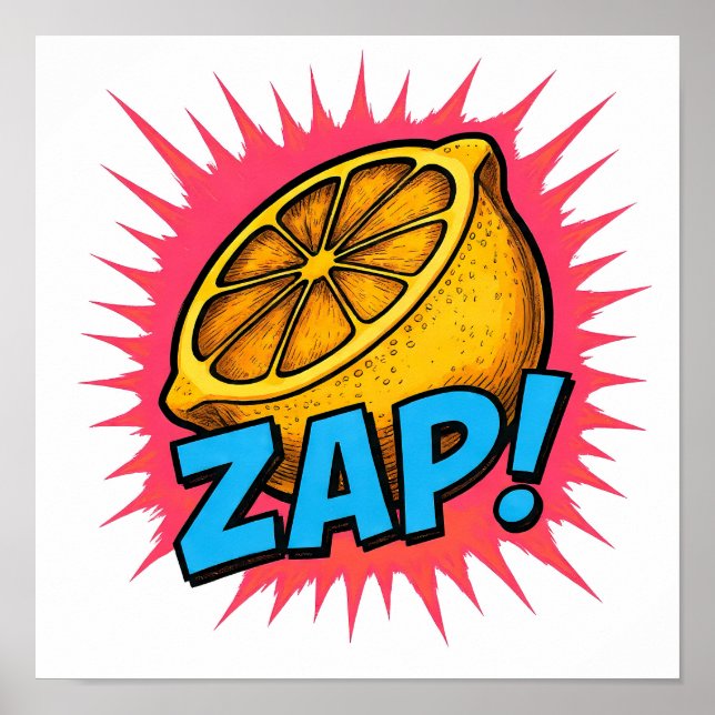 High-Contrast-Flachfarbgrafik: Eifriges Zappen  Poster (Vorne)