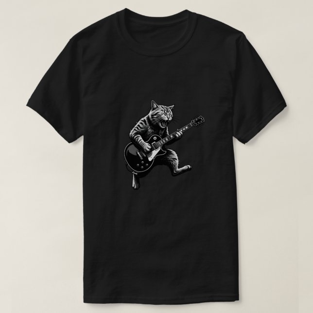 High Contrast Rockstar Katze T-Shirt für Männer (Design vorne)