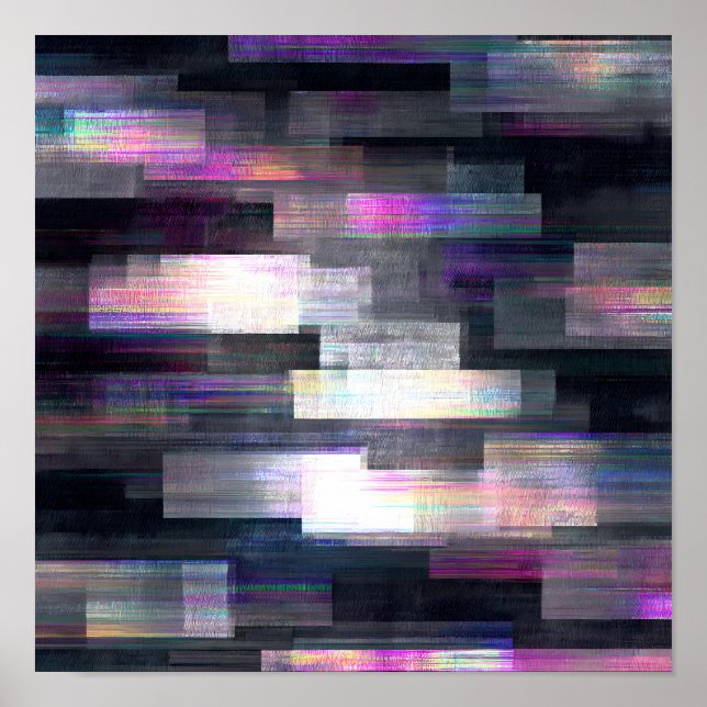 High-Contrast Seamless Texture: Transparent Glitch Poster (Vorne)