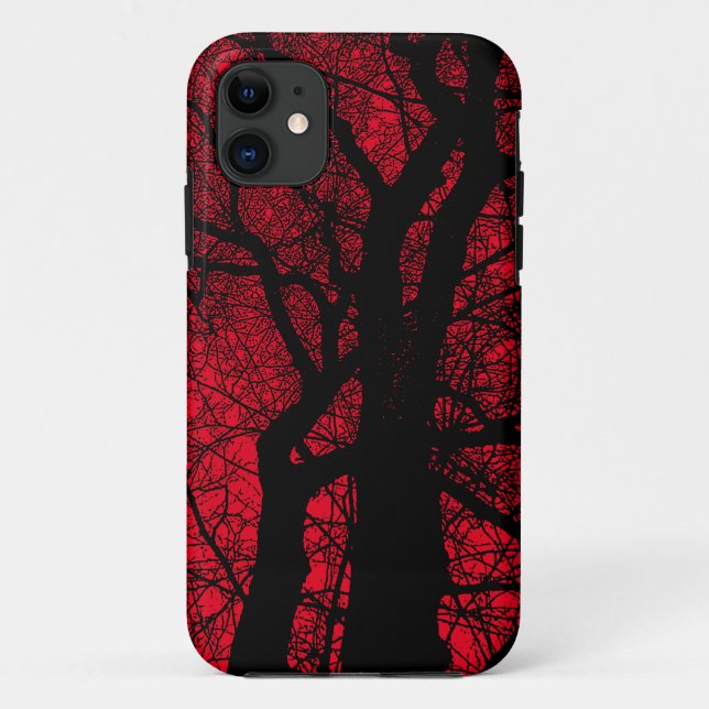 High Contrast Tree - Red iPhone Case (Rückseite)