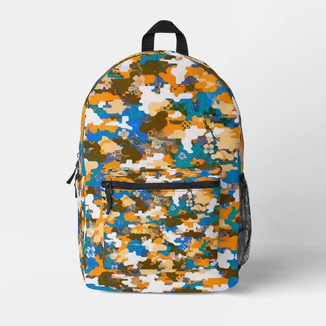 High-contrast Urban Digital Camouflage Pattern  Bedruckter Rucksack (Vorderseite)