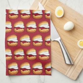 High Cream Tee Scone Jam UK British Bakery Food Geschirrtuch