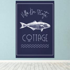 High Design Lake House Dunkelblau Leinwanddruck