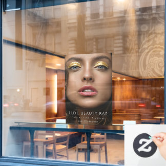 High-End Beauty Studio Poster Gold Makeup Aestheti Fensteraufkleber