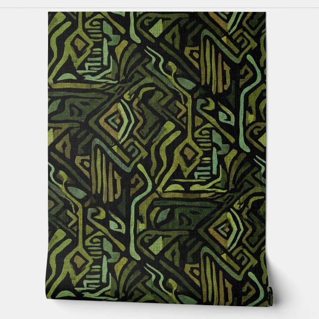 High End Textured African Regal Design Tapete (Abrollen)