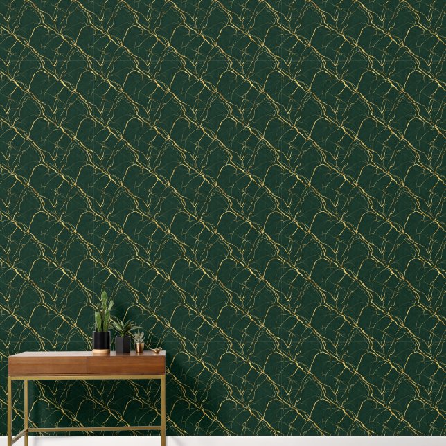 High End Textured Gold Accent Marble  Tapete (Korridor)