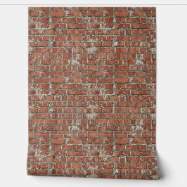 High End Textured Red Brick Distressed Design Tapete