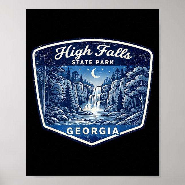 High Falls State Park Wasserfall Natur Wandern Poster (Vorne)