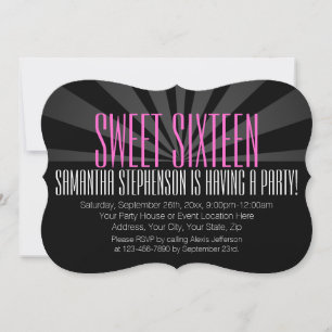 High-Fashion Spotlight Sweet 16 Party Einladungen