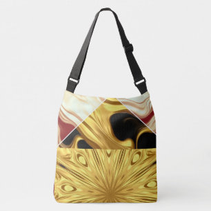 High-Fashion Statement: Achempong Crimson & Gold S Tragetaschen Mit Langen Trägern