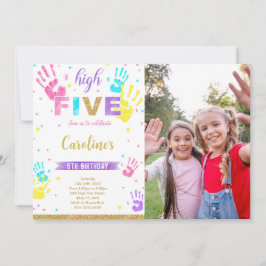 High Five Birthday Photo Invitation Einladung