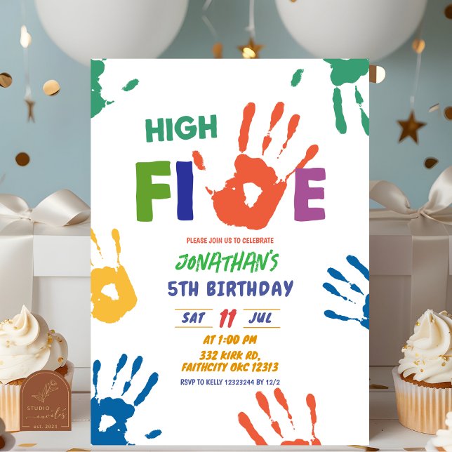 High Five Boys Geburtstag Einladung (Von Creator hochgeladen)