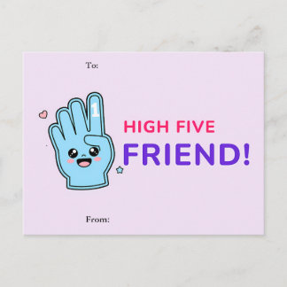 High Five Friend Valentine Card Feiertagspostkarte