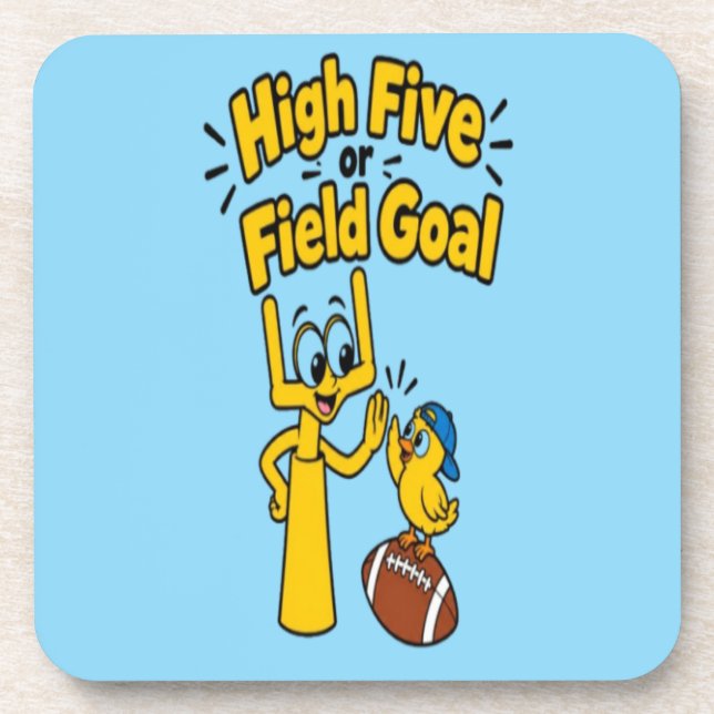 High Five oder Field Goal Cartoon-Kinderbekleidung Getränkeuntersetzer (Vorderseite)