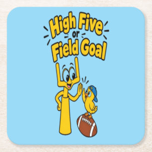 High Five oder Field Goal Cartoon-Kinderbekleidung Rechteckiger Pappuntersetzer