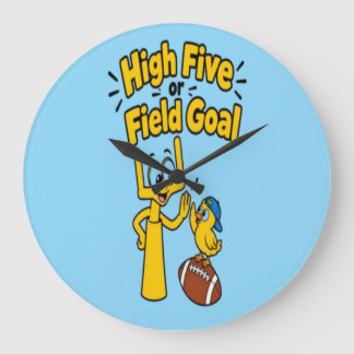 High Five oder Field Goal Cartoon-Kindermode Große Wanduhr
