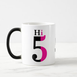 High Five rosa minimale Typografie Verwandlungstasse