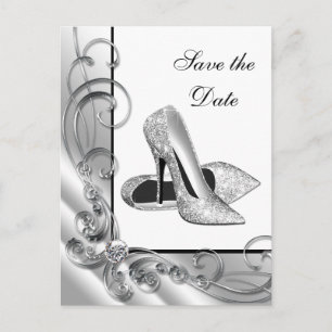 High Heel Schuh Save The Date Ankündigungspostkarte
