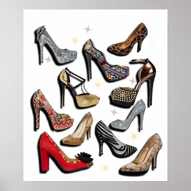 High Heel Shoel Collage Sparkle Poster (Vorne)