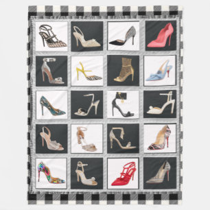 High Heel Shoes Collage Stiletto Quilt Blanket Fleecedecke