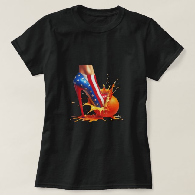 High Heels Crushing Orange Kamala Harris Tshirt (Design vorne)