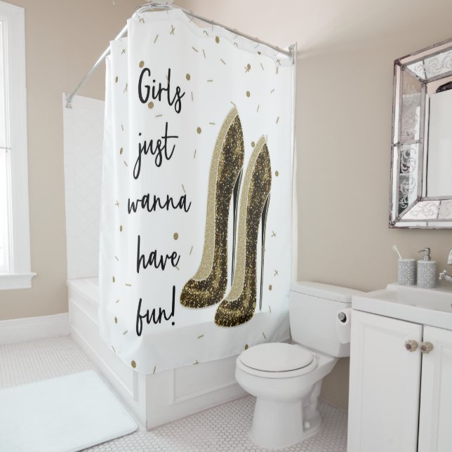 High Heels Mode Schuhe Glam Beauty Girls Wanna. Duschvorhang (Beispiel)