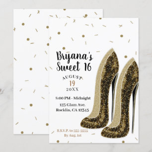 High Heels Mode Schuhe Glam Schönheit Sweet 16 Einladung