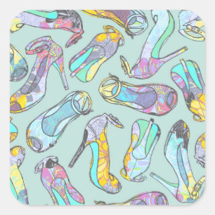 High Heels Quadratischer Aufkleber