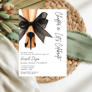 High Heels Schwarze Schleife 26. Geburtstagsfeier Einladung