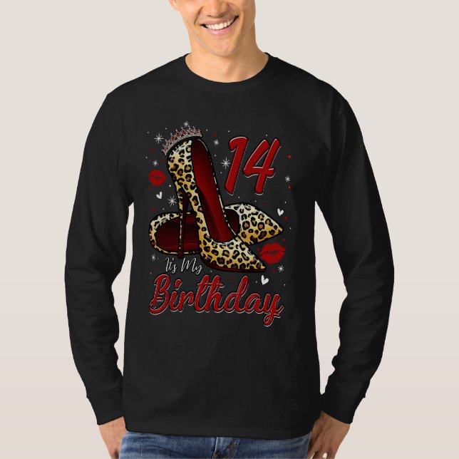 High Heels Stepping Into My 14th Birthday 14 and F T-Shirt (Vorderseite)