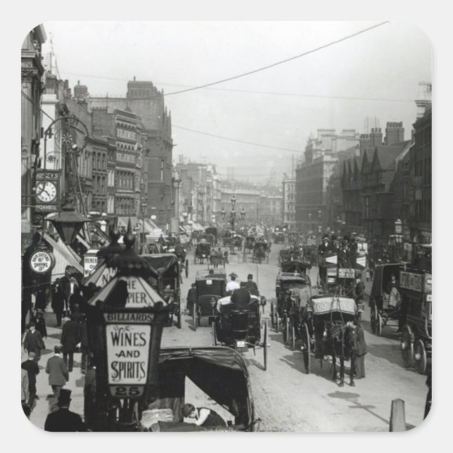 High Holborn, London, c.1890 Quadratischer Aufkleber (Vorderseite)
