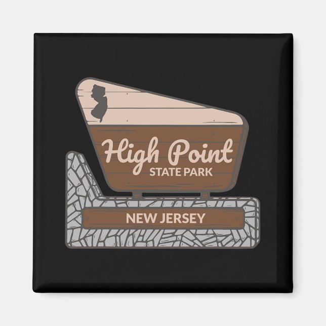 High Int State Park New Jersey Willkommensschild S Magnet (Vorne)