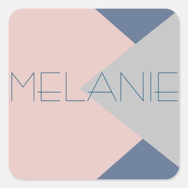 High Mode Super modernes Monogramm Quadratischer Aufkleber (Vorderseite)