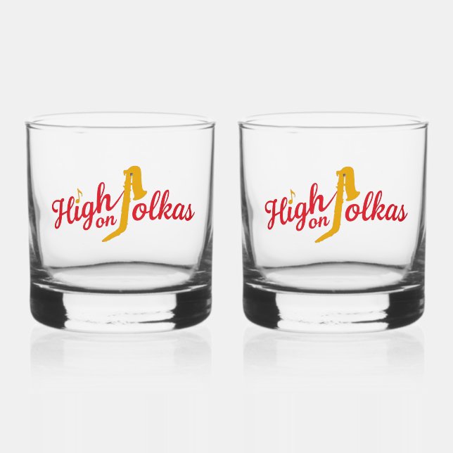 High on Polkas Logo Drinkware Set Whiskyglas (Vorderseite)