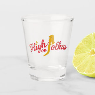 High on Polkas Logo Shot Glass Schnapsglas
