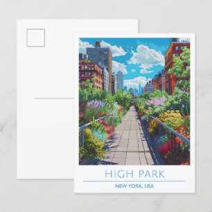 High Park New York USA Vintage Travel Postkarte