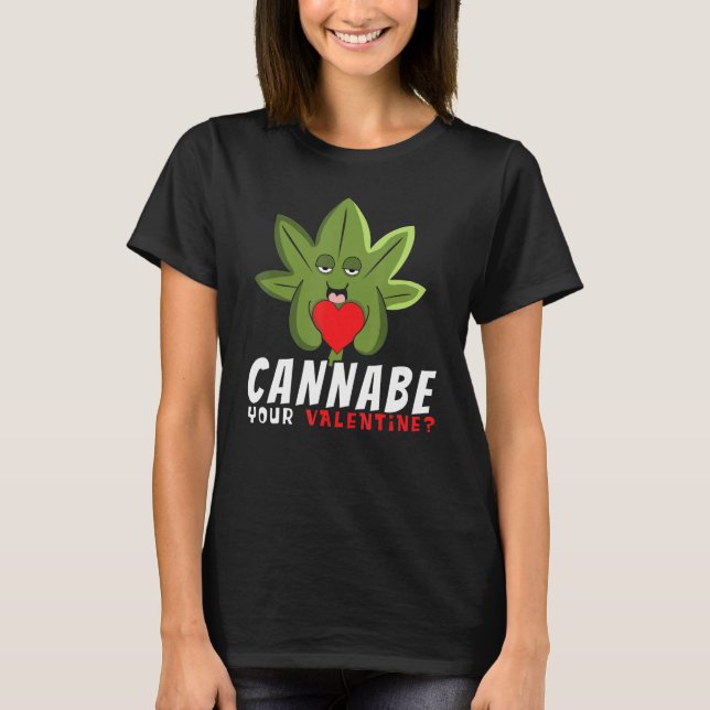High Plant Funny Adult Valentine Day Humor Happy V T-Shirt (Vorderseite)