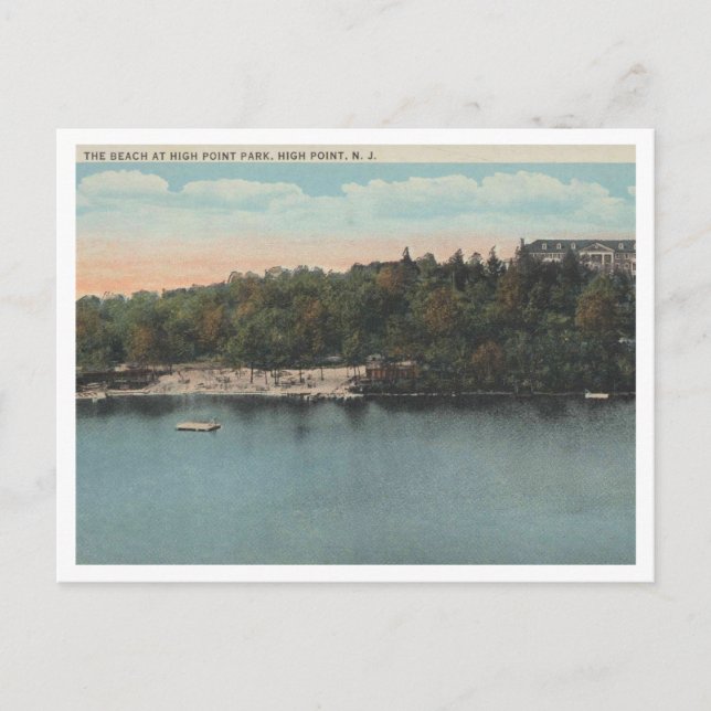 High Point NJ, The Beach, High Point Park in den 2 Postkarte (Vorderseite)