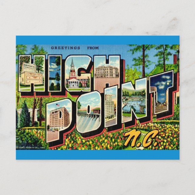 High Point North Carolina Postkarte (Vorderseite)