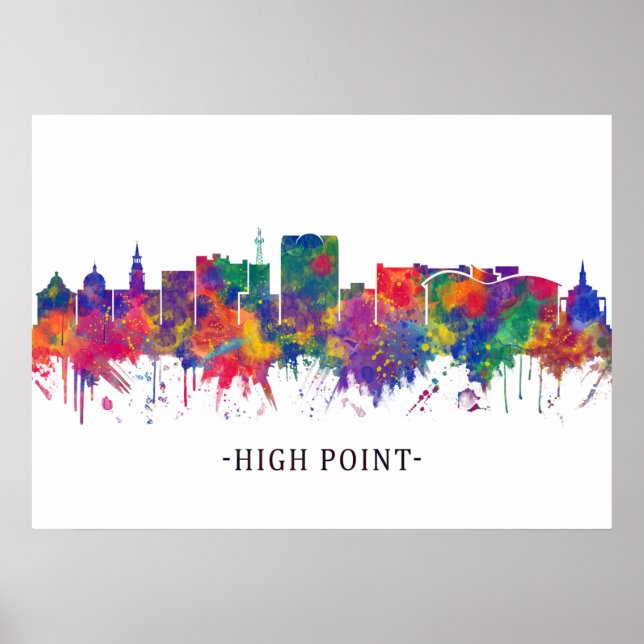 High Point North Carolina Skyline Poster (Vorne)