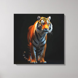 High Quality Full Size Tiger on Black| Leinwanddruck