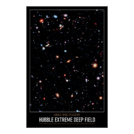 High-Res Astronomie Hubble Extreme Deep Field Poster