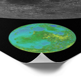 High Resolution Moon Map Poster