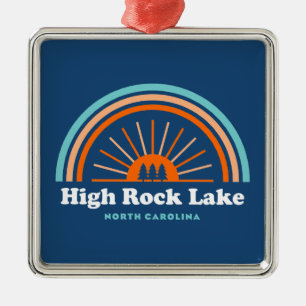 High Rock Lake North Carolina Rainbow Ornament Aus Metall