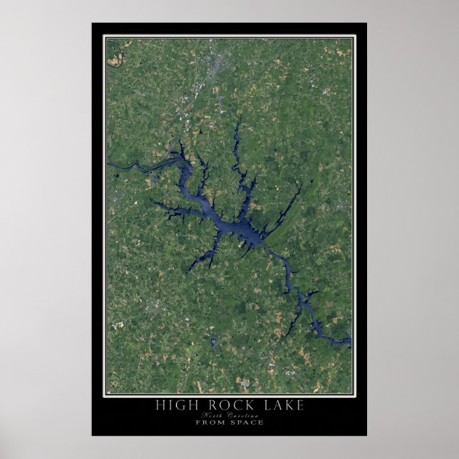 High Rock Lake North Carolina Satelliten Poster Ka (Vorne)