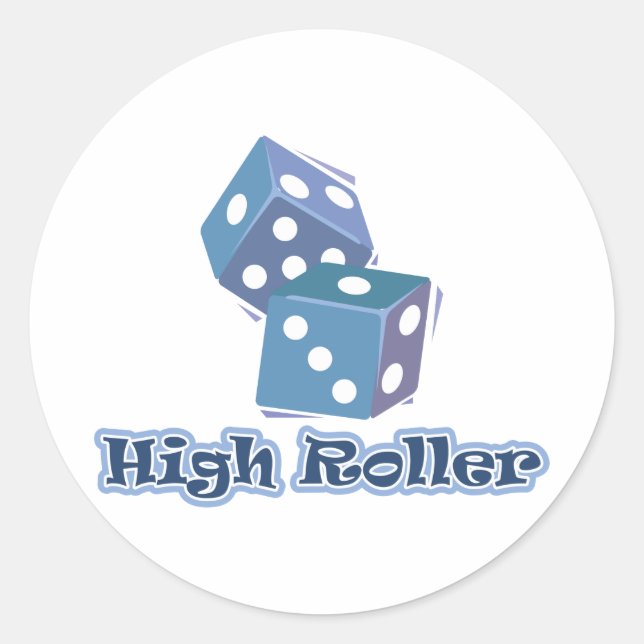 High Roller - Dice Games Runder Aufkleber (Vorderseite)