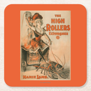 High Roller-Extravaganz "Mamie Lamm-" Spiel Rechteckiger Pappuntersetzer