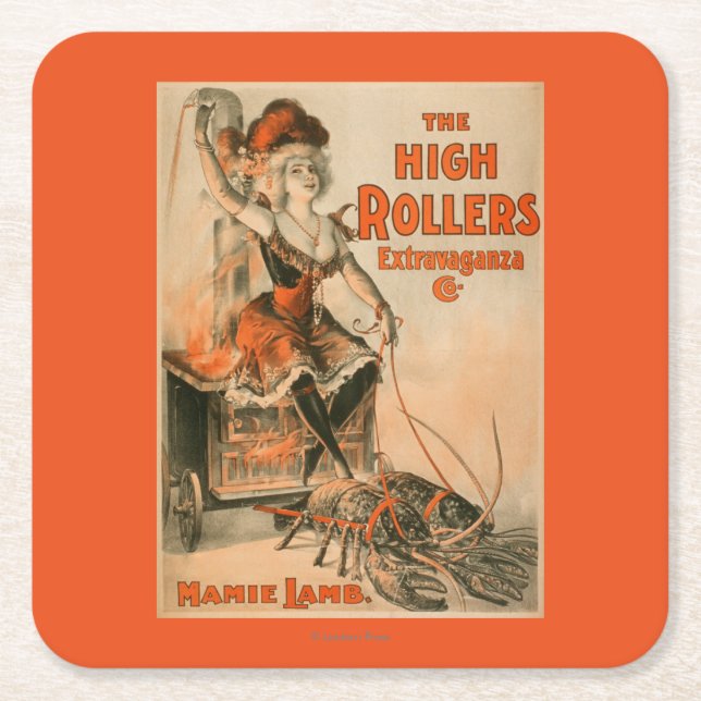 High Roller-Extravaganz "Mamie Lamm-" Spiel Rechteckiger Pappuntersetzer (Vorderseite)