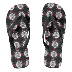 High Roller schwarz u. Rot $10.000. Kasino-Chip Flip Flops