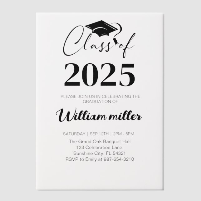 High School Abschluss Class of 2025,Minimal grad (Vorderseite)